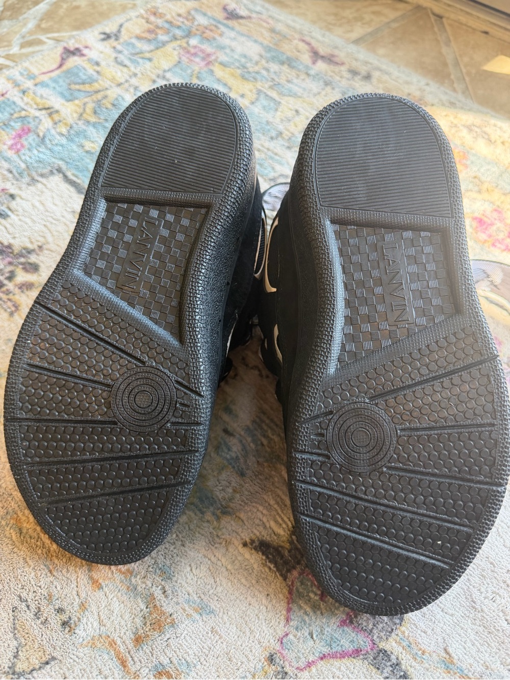 Lanvin Paris Curb Sneakers Reflective Black Silver EUR 38 NWOT Made in Italy - Picture 2 of 9